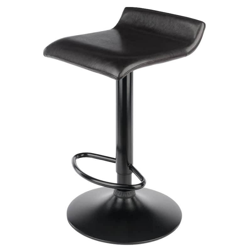 Paris 2-Pc Adjustable Swivel Stool Set, Black and Espresso - 15.16"W x 15.29" x 23.35" to 31.05"