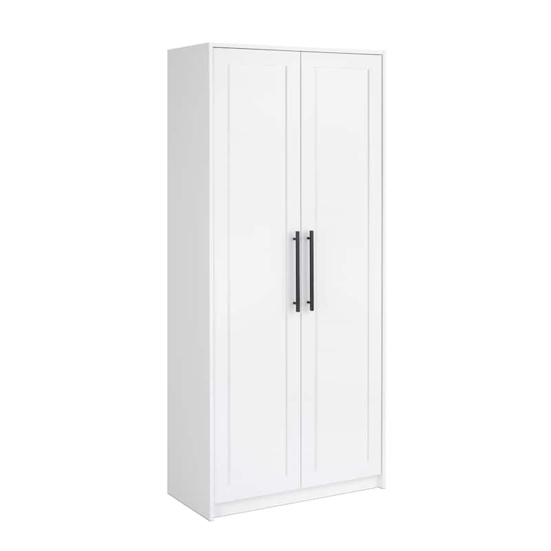 Prepac Elite Premium Home Storage Cabinet with Panel Doors 16" D x 32" W x 72" H - 32 in W x 72 in H x 16 in D - White