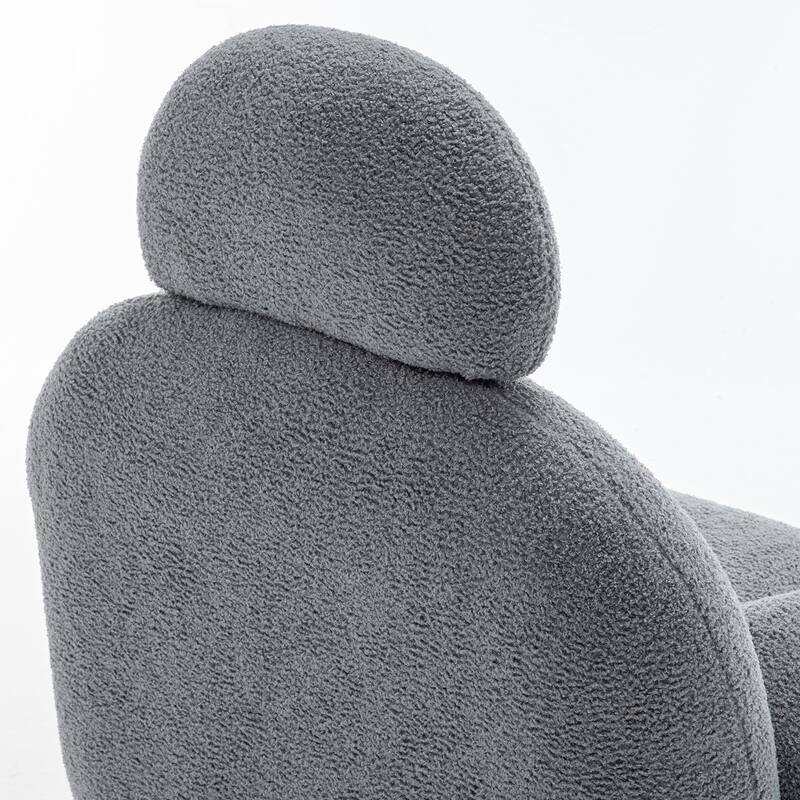 SEYNAR Modern Faux Sherpa Upolstered High Back Armless Accent Chair Set of 2