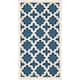 SAFAVIEH Courtyard Dorthey Indoor/ Outdoor Patio Backyard Rug - 2' x 3'7" - Navy/Beige