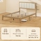 preview thumbnail 3 of 24, HOMCOM Full Size Bed Frame with Upholstered Headboard, Platform Bed Frame with Wooden Slats