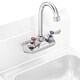preview thumbnail 14 of 15, Commercial Wall Mount Sink Faucets 4in Center w Swivel Spouts NSF