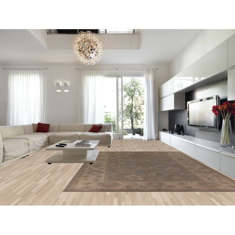 Gray Oushak Vegetable Dye Large Area Rug Handmade Wool Carpet - 10'4" x 13'10"