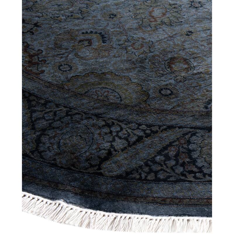 Overdyed One-of-a-Kind Hand-Knotted Area Rug - Gray - 6' 1" x 6' 1"