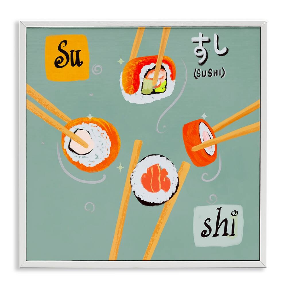 Stupell Tasty Sushi Party Gathering Framed Giclee Art Design By Juliet Rose Philips