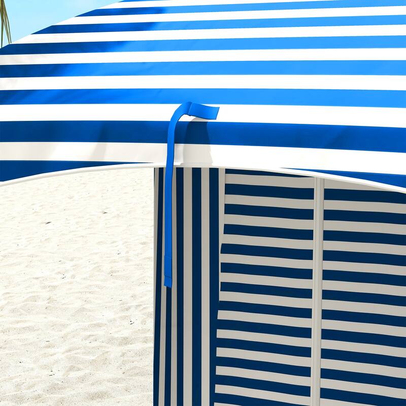 5.9' x 5.9' Portable Beach Umbrella with Walls, Vents, Sandbags