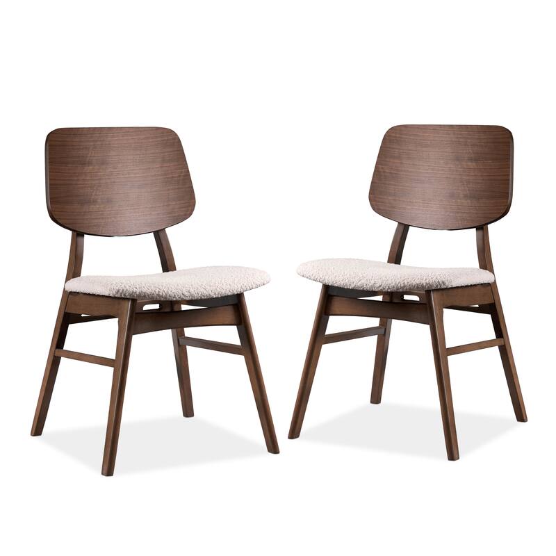 Furniture of America Beau I Mid-century Walnut 7-Piece Oval Dining Table Set