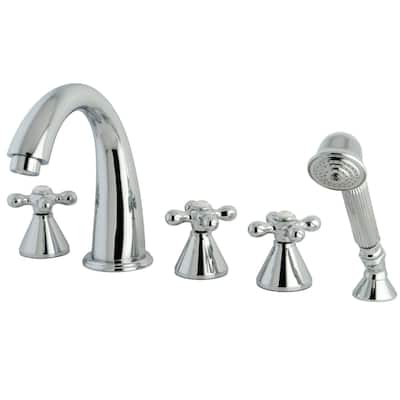 Roman 5-Hole Deck Mount Roman Tub Faucet with Hand Shower in Oil Rubbed Bronze