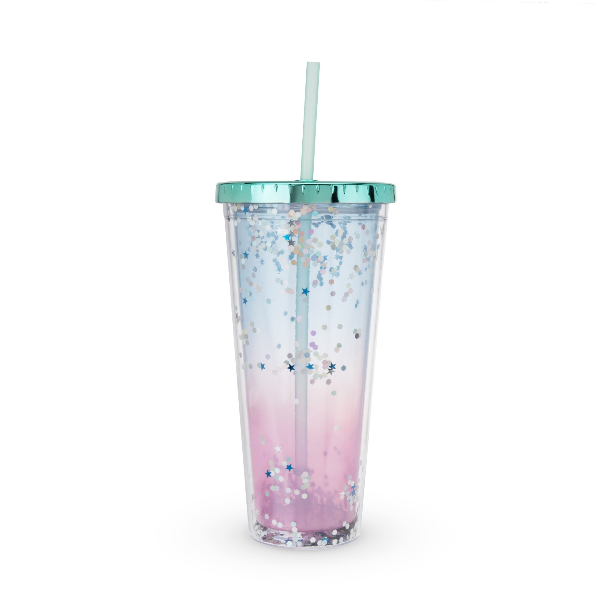 Mermaid Vibes 16oz. Glass Cup and Straw with Bamboo Lid