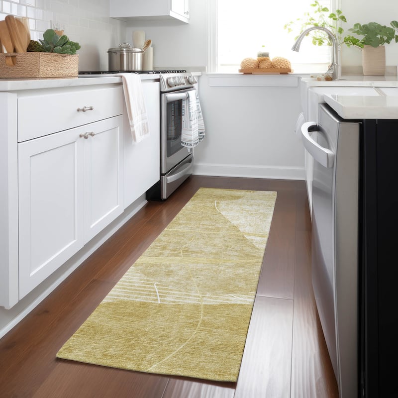 Machine Washable Indoor/ Outdoor Chantille Abstract Modern Rug