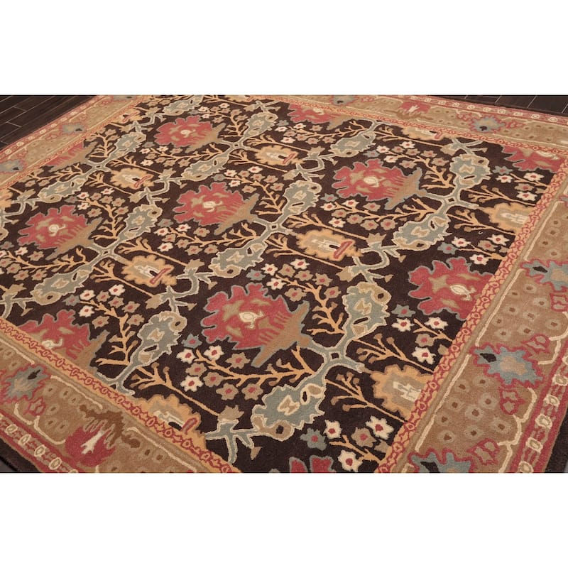 Hand-tufted Brown Oriental Wool Area Rug
