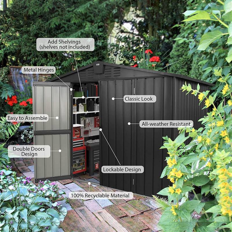 Outdoor Storage Shed 8.2'x 6.2' - 8.2' X 6.2'