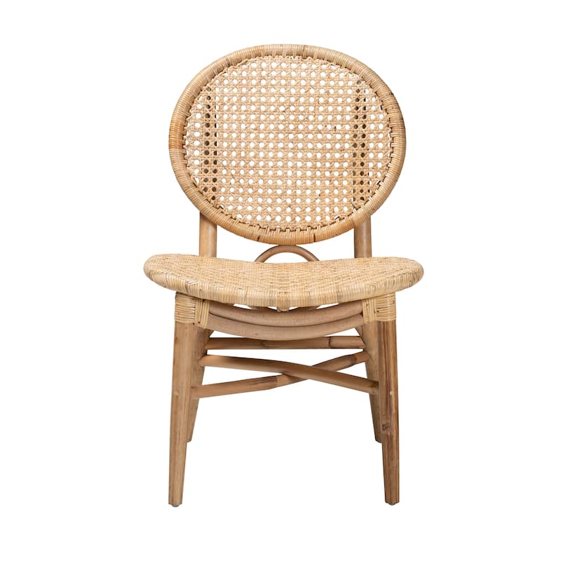 Osaka Modern Bohemian Natural Brown Rattan Dining Chair