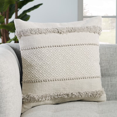 Imena Light Gray/ Ivory Geometric Pillow