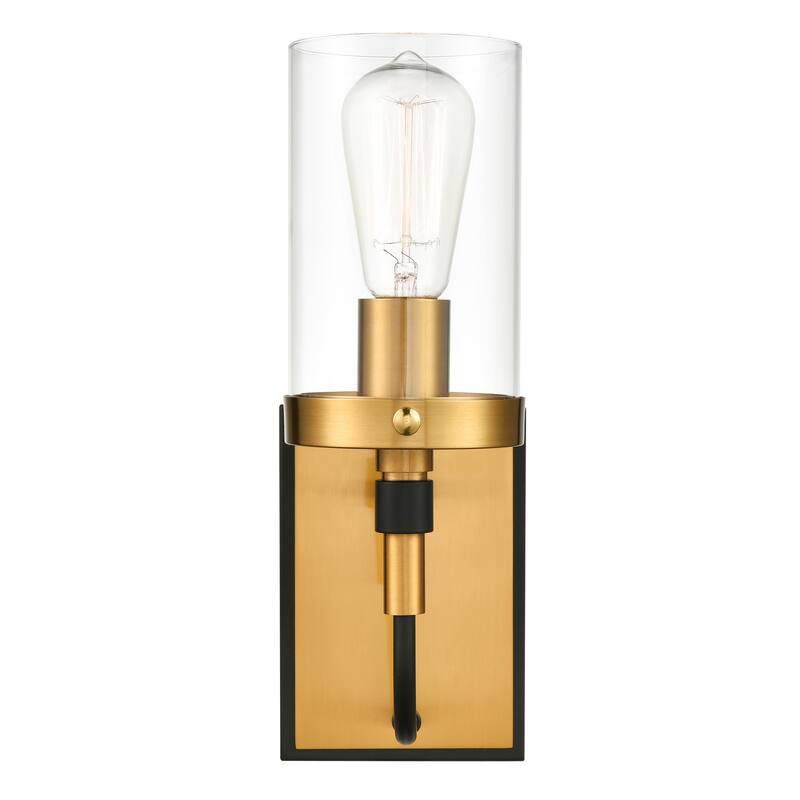Light Society Emme 1-Light Vanity Light - Black/Brushed Brass - Black/Brushed Brass