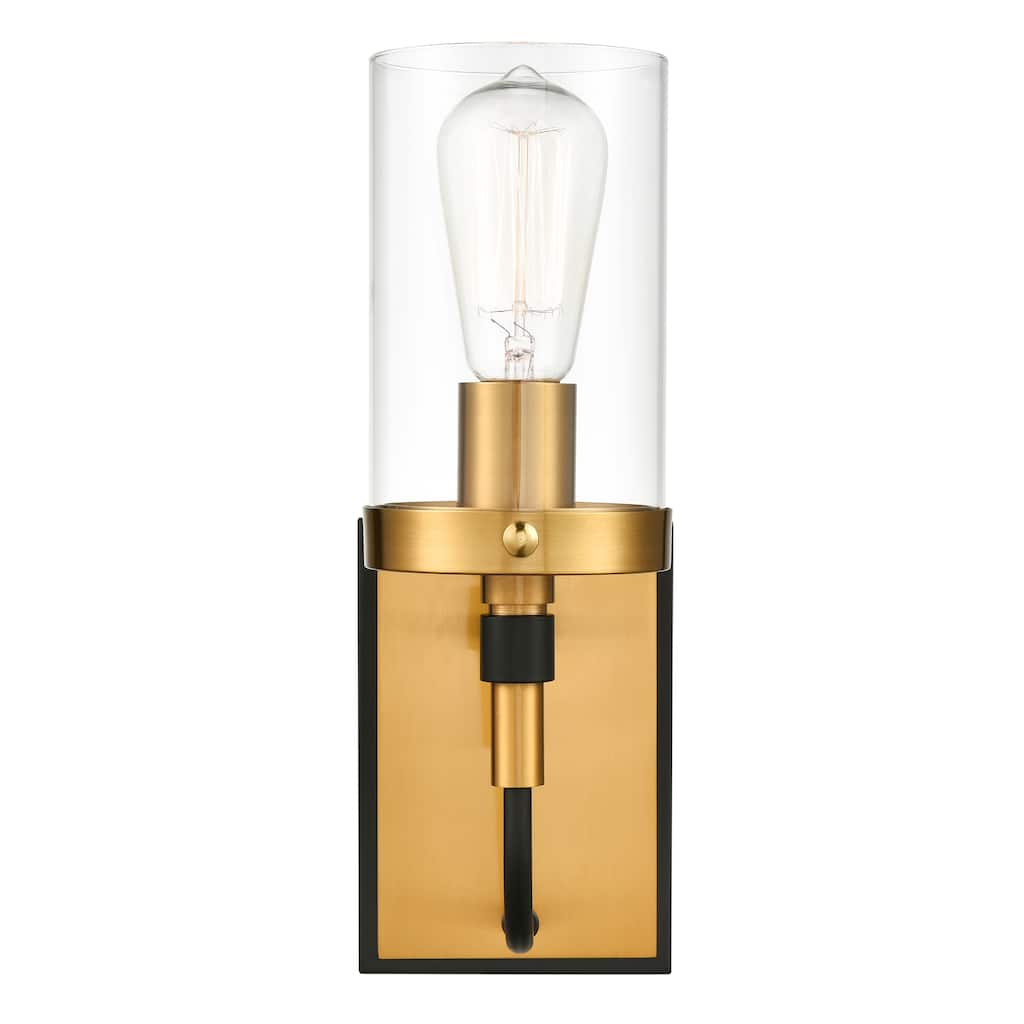 Light Society Emme 1-Light Vanity Light - Black/Brushed Brass