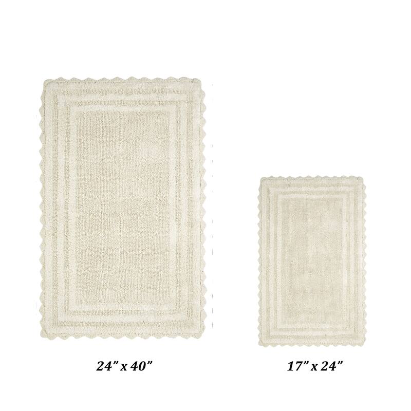 Better Trends Bath Rugs Set 100% Cotton Soft & Water Absorbent Tufted Bathroom Rug for Shower, Sink Bath Mats Lilly Crochet