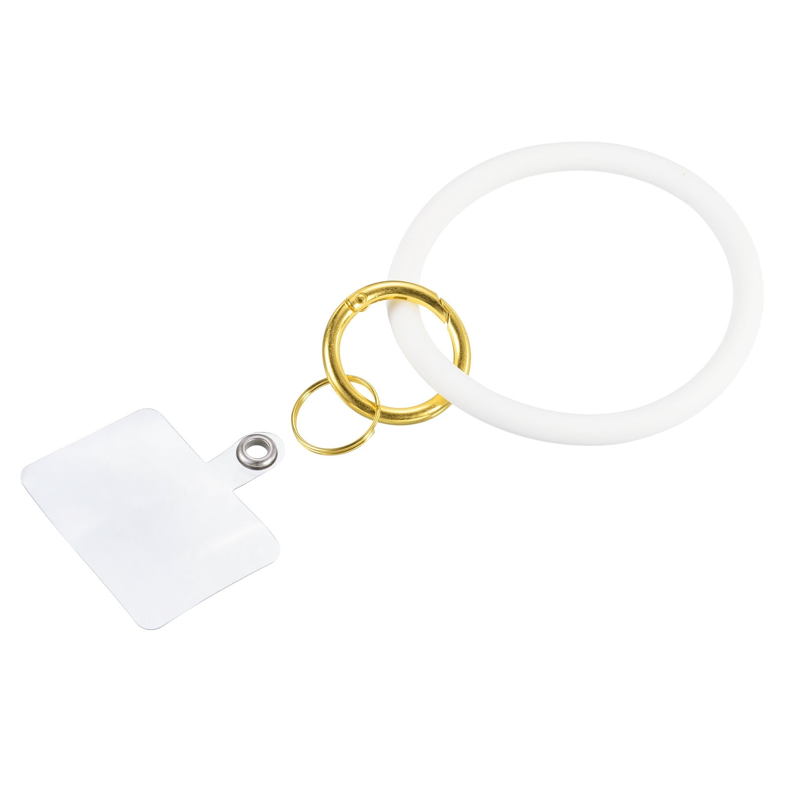 Key Ring Bracelet Silicone Keychain Circle Wristlet Keyrings - Creamy White  - 2.75 - Bed Bath & Beyond - 36859982