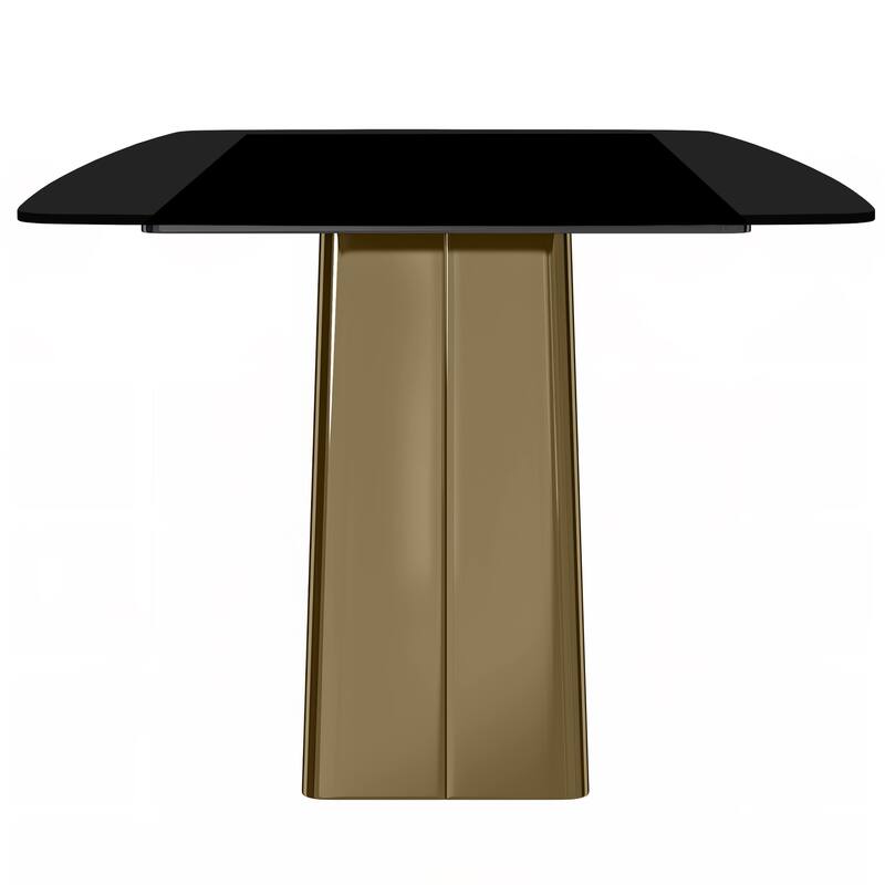 7-Piece Dining Set with 55-Inch Glass Stone Dining Table and 6 Upholstered Accent Arm Chairs