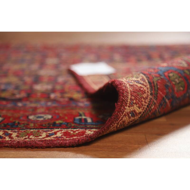 Hand Knotted Oriental 100% Wool Carpet Traditional Geometric Navy Blue & Blues Bidjar Area Rug - 6' 4'' X 4' 2''