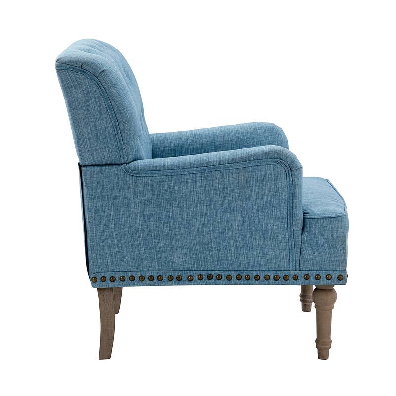 Geltrude Traditional Upholstered Accent Chair with Button Tufted Back Set of 2 by HULALA HOME