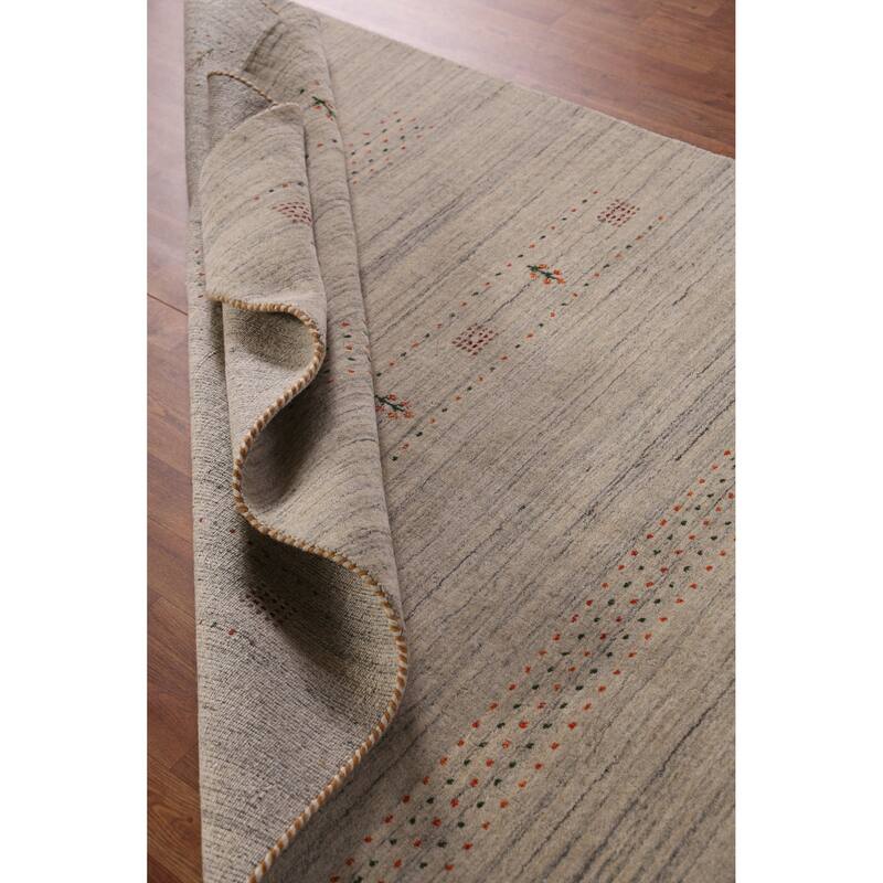 Hand Knotted Oriental 100% Wool Carpet Tribal Animal Pictorial Green Gabbeh Area Rug - 7' 10'' X 5' 1''