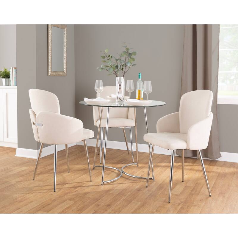 Silver Orchid Dahlia Dining Chair with Metal Legs (Set of 2)