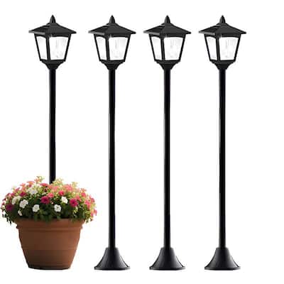 4 Pack 40" Solar Lamp Post Light Outdoor for Pathway Garden Yard - N/A