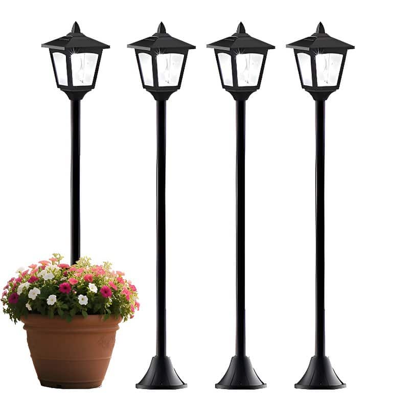 4 Pack 40" Solar Lamp Post Light Outdoor for Pathway Garden Yard - N/A
