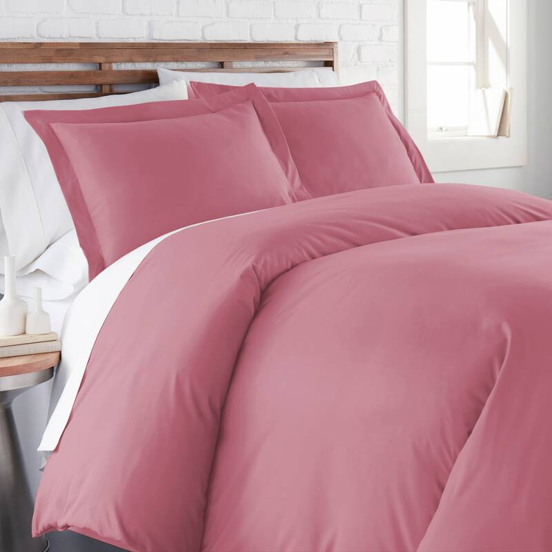 Vilano Comfort Premium Ultra-soft 3-piece Duvet Cover Set - Rose - 3 Piece - Queen