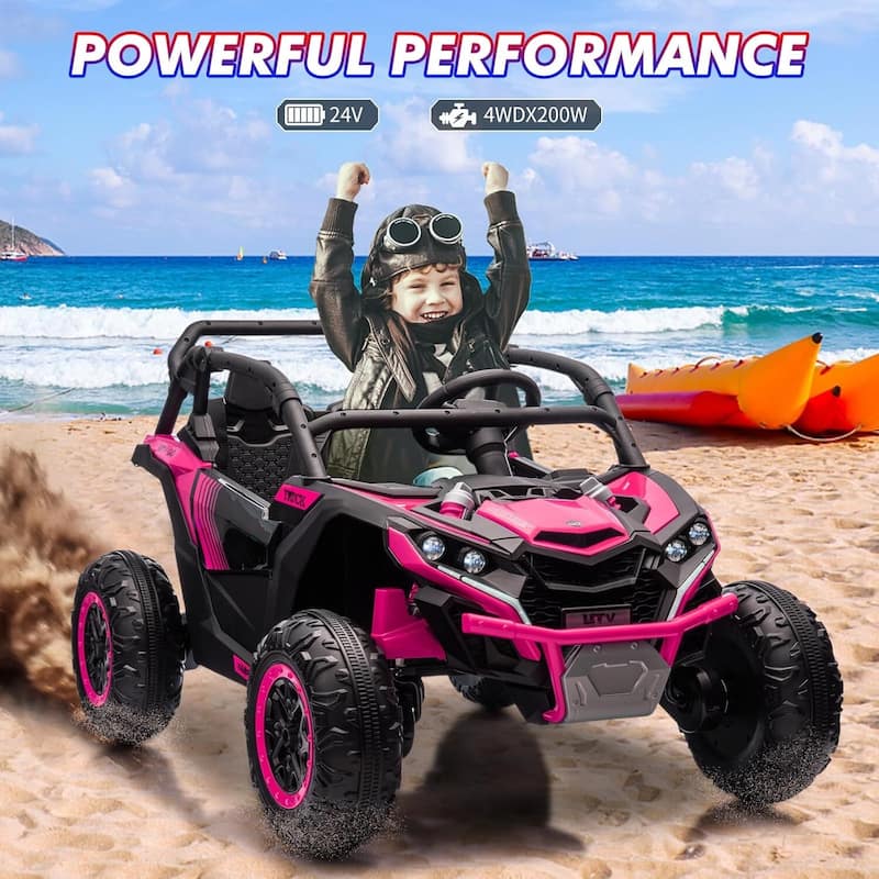 2-Seater Electric Ride-On Car Toy with Remote Control for Best Kids Gift, Black
