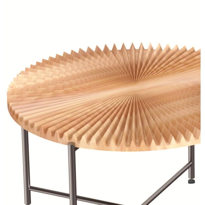 2-Piece Coffee and End Table Set - Waterproof MDF with PVC Cover, Distressed Cylindrical Design