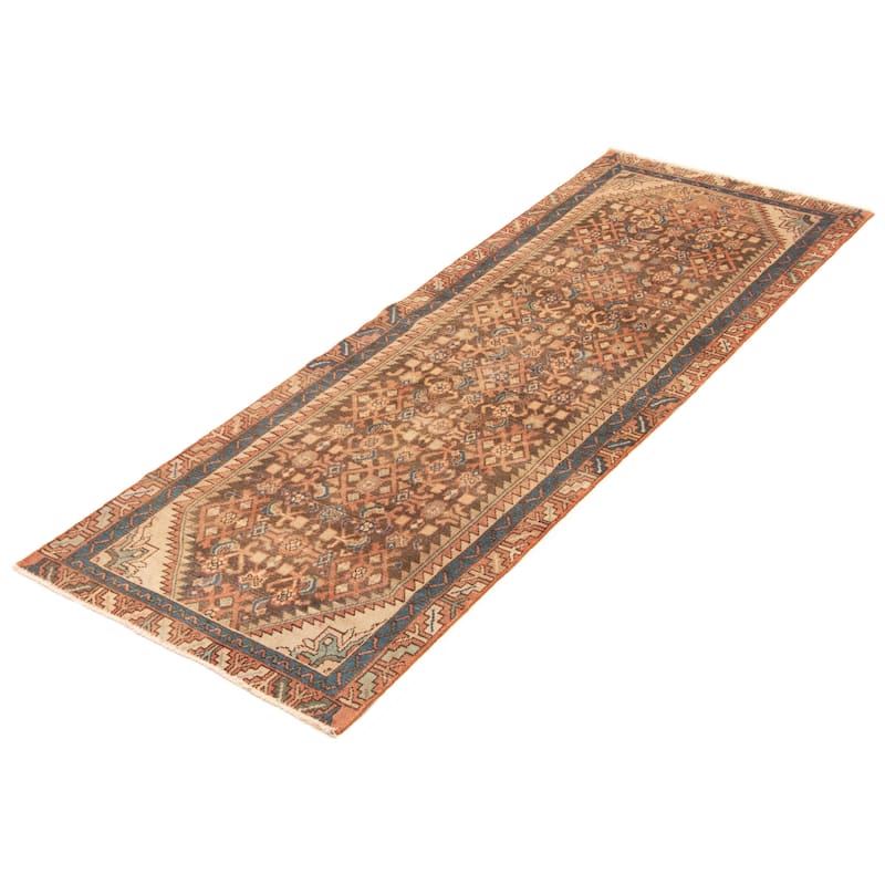 ECARPETGALLERY Hand-knotted Andelz Dark Brown Wool Rug - 2' 11" x 9' 1"