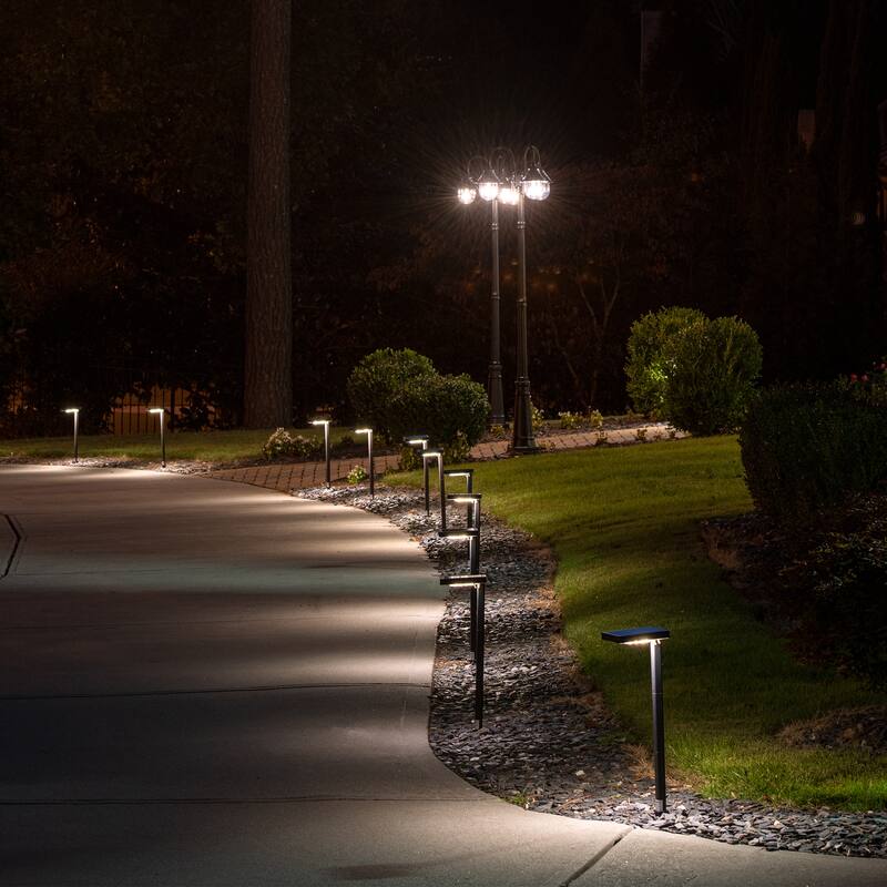 80 Lumen Contemporary Square Solar Outdoor Path Light