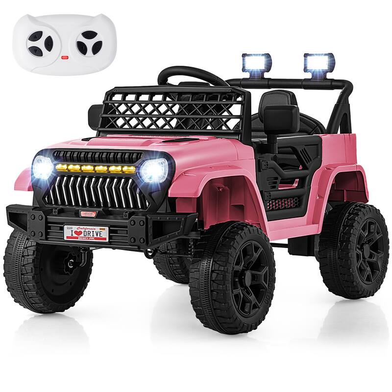 Gymax 12V Kids Ride on Truck Car Battery Powered Toddler Electric - See Details - Pink