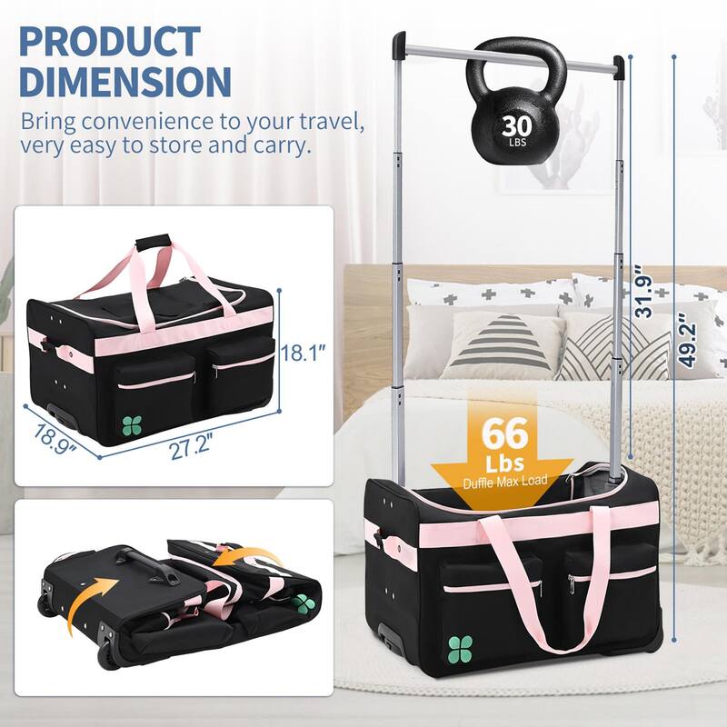 DoCred Suitcase Sets with Garment Rack and Wheel, Dance Bag