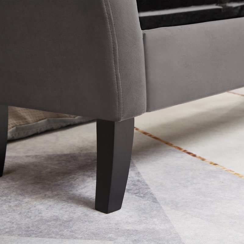 Modern Velvet Storage Accent Bench-51.5" x 18.3" x 22"