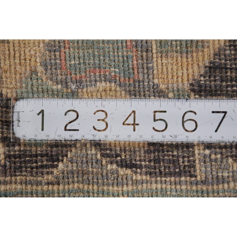 Hand Knotted Oriental 100% Wool Carpet Transitional All-Over Beige & Ivories Oushak Area Rug - 9' 9'' X 8' 1''