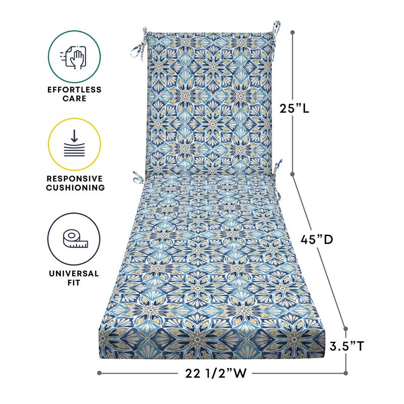 Textured Chaise Lounge Cushion - 22.5" wide x 70" long x 45" deep x 3.5" thick