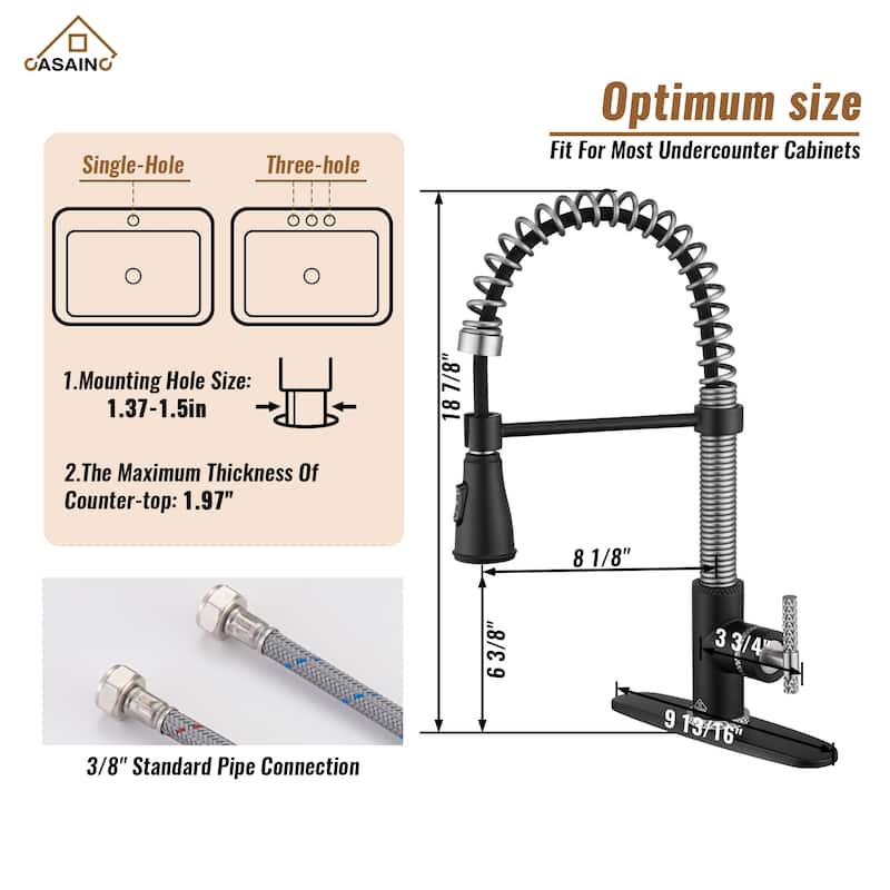 Single Handle Pull Down Sprayer Kitchen Faucet