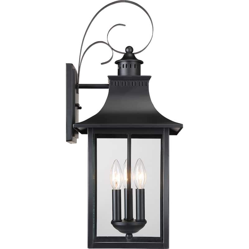 Chancellor 3-Light Outdoor Wall Lantern in Mystic Black