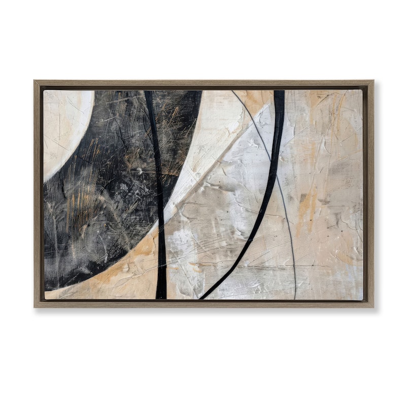 Stupell Arched Urban Abstract Framed Floater Canvas Wall Art Design By LSR Creative Studio - 25 x 17 - Brown