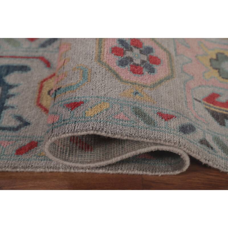 Transitional Floral Oushak Area Rug Handmade Oriental Wool Carpet - 7'11"x 10'4"