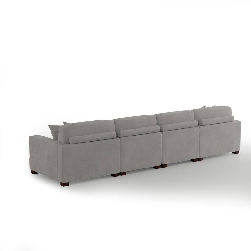 Oversized Modern Chenille L-shape Modular Sectional Sofa with Chaise