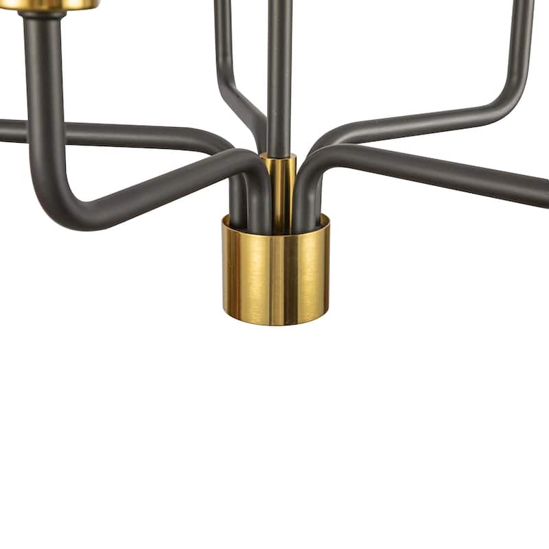 Artcraft Providence 5-Light Pendant - Black with Brushed Brass Accent