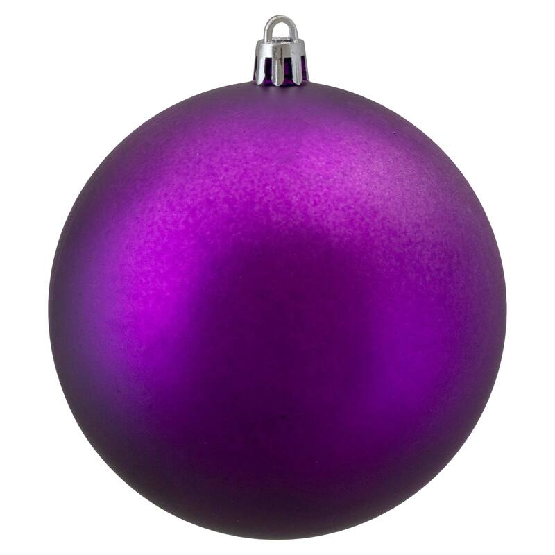 12ct Matte Purple Shatterproof Christmas Ball Ornaments 4" (100mm)
