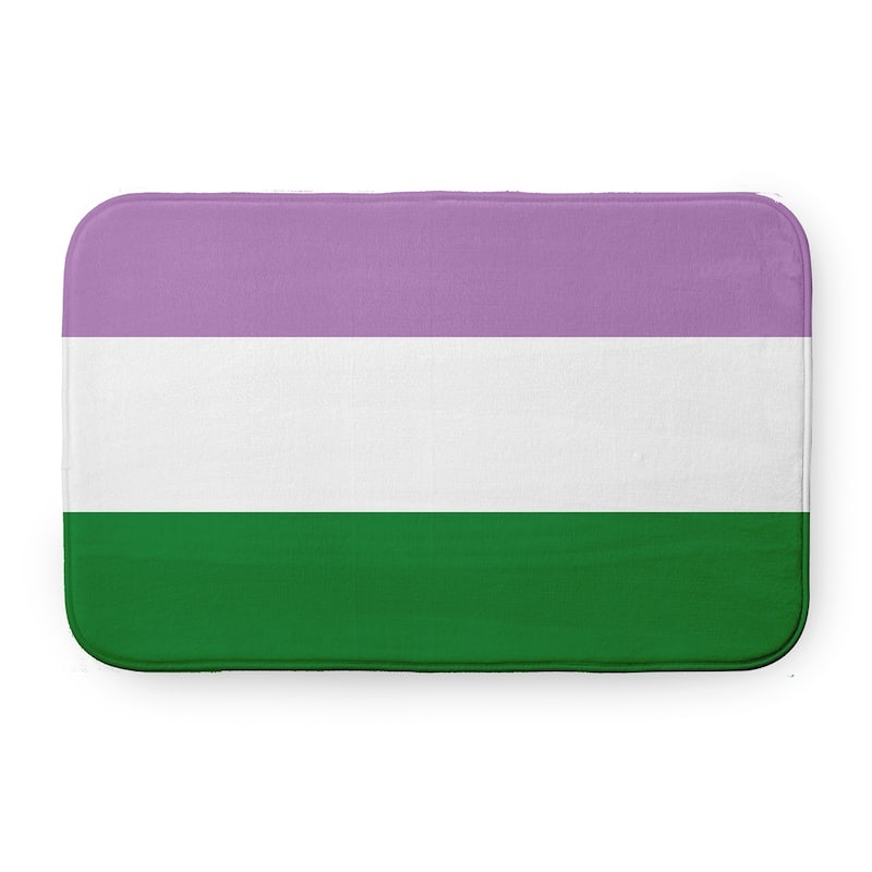 Pride Plush Microfiber Bathmat - Genderqueer - 24" x 17"