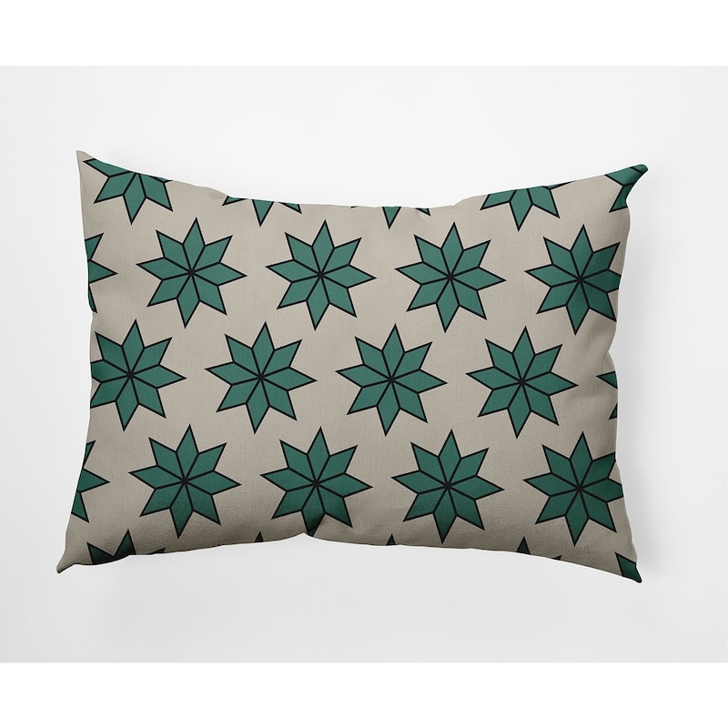 Christmas Stars Christmas Soft Spun Polyester Decorative Throw Pillow - Specialty - Mint