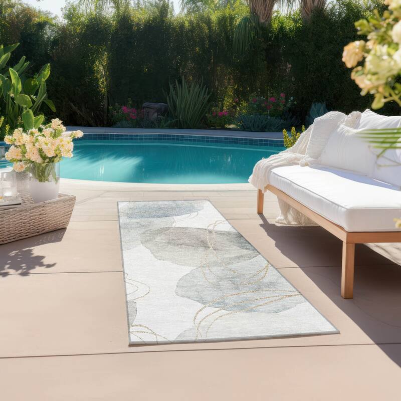 Bax Artistic Abstract Weather Resistant Sleek Contemporary Outdoor Rug