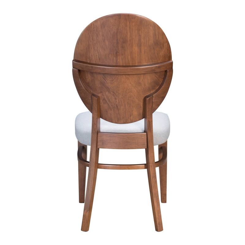 HomeRoots Set of Two Gray And Brown Upholstered Fabric King Louis Back Dining Side Chairs
